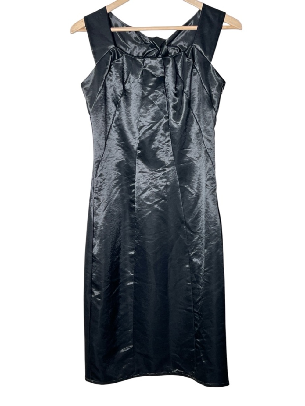 Reserved 38 black satin formal cocktail dress size 6 B143